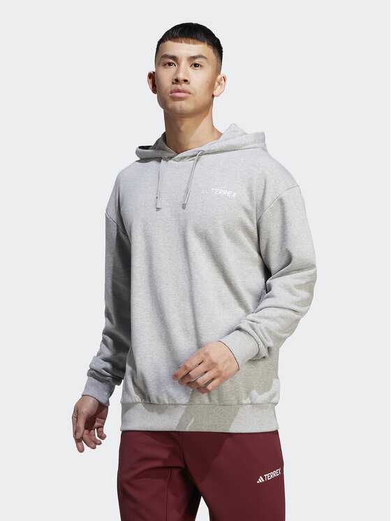 adidas adidas Majica dugih rukava Terrex Logo IB6564 Siva Regular Fit