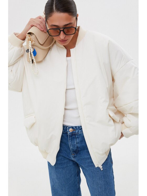 Estro Estro Bomber ER00115728 Bianco Oversize