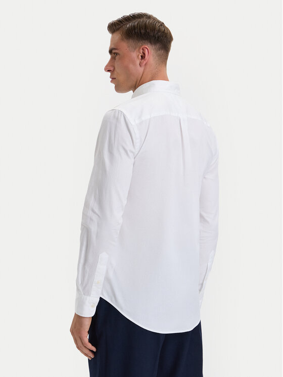 Tommy Hilfiger Tommy Hilfiger Marškiniai Flex Dobby MW0MW44570 Balta Slim Fit