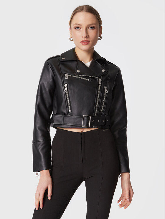 Calvin Klein Jeans Calvin Klein Jeans Műbőr dzseki J20J220507 Fekete Regular Fit