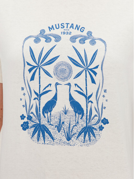 Mustang Mustang T-Shirt Alina 1013388 Εκρού Regular Fit