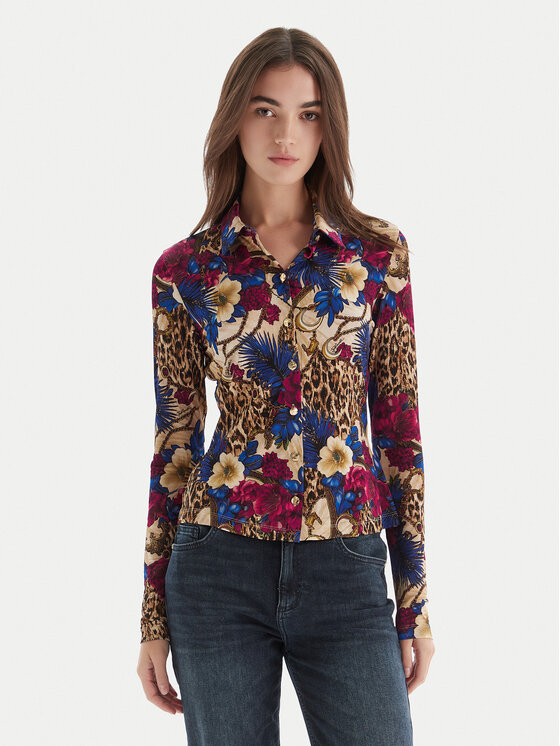 Just Cavalli Just Cavalli Риза 79PAL228 JS531 Цветен Slim Fit