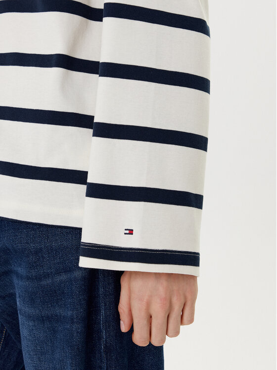 Tommy Hilfiger Tommy Hilfiger Bluse Gold Button WW0WW45760 Écru Relaxed Fit