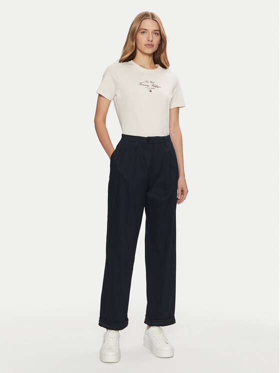 Tommy Hilfiger Tommy Hilfiger T-Shirt WW0WW43895 Εκρού Regular Fit