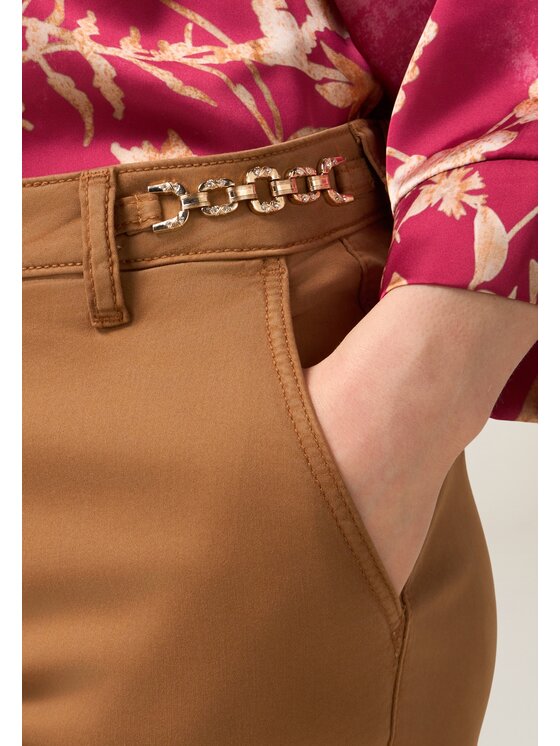 Oltre Oltre Pantaloni di tessuto P712R008484N012 Marrone Regular Fit