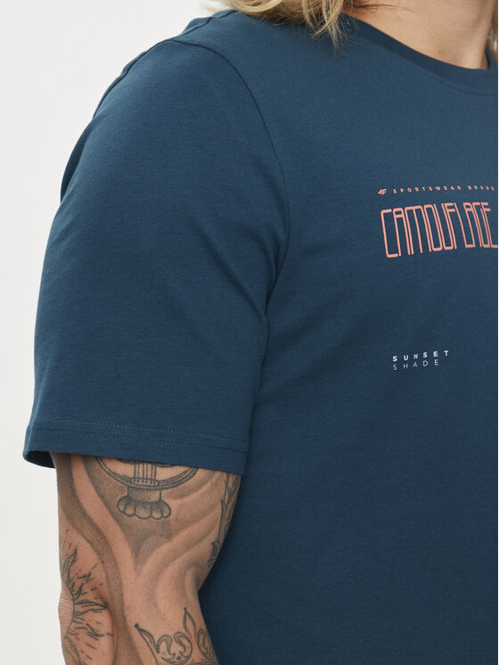 4F 4F T-Shirt 4FWSS24TTSHM1289 Zielony Regular Fit