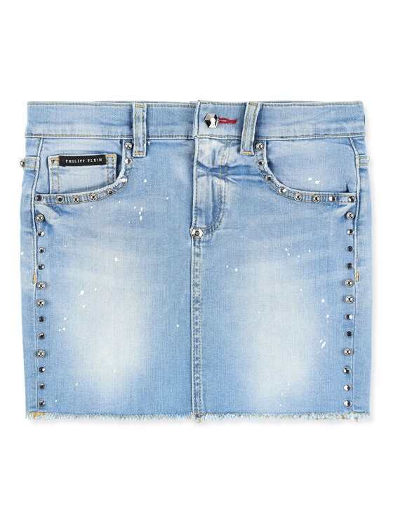 PHILIPP PLEIN PHILIPP PLEIN Spódnica jeansowa 27709 Niebieski Basic Fit