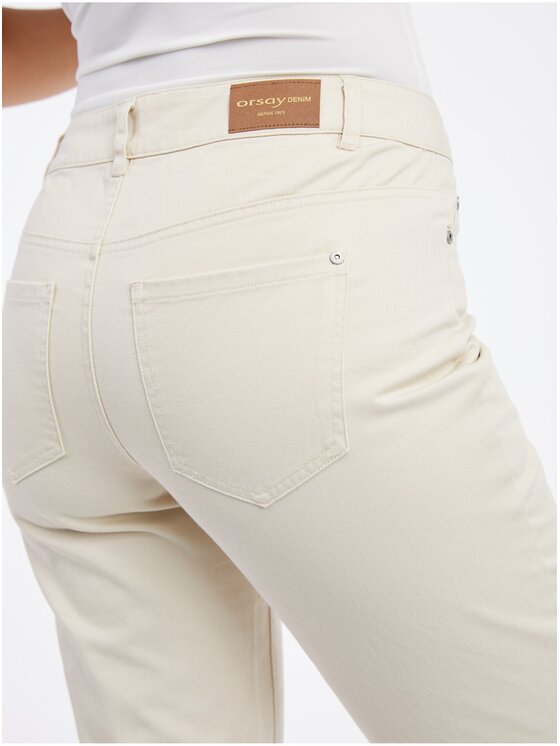 Orsay Orsay Jeansy 312179048000__42 Beżowy Straight Leg
