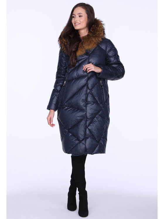 Perso Perso Kurtka damska BLH220039FXR Granatowy Regular Fit