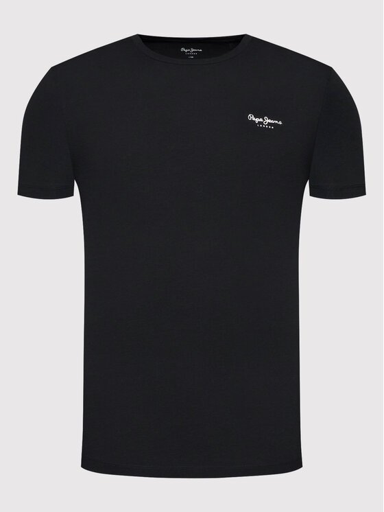 Pepe Jeans Pepe Jeans T-shirt Original Basic 3 N PM508212 Crna Slim Fit