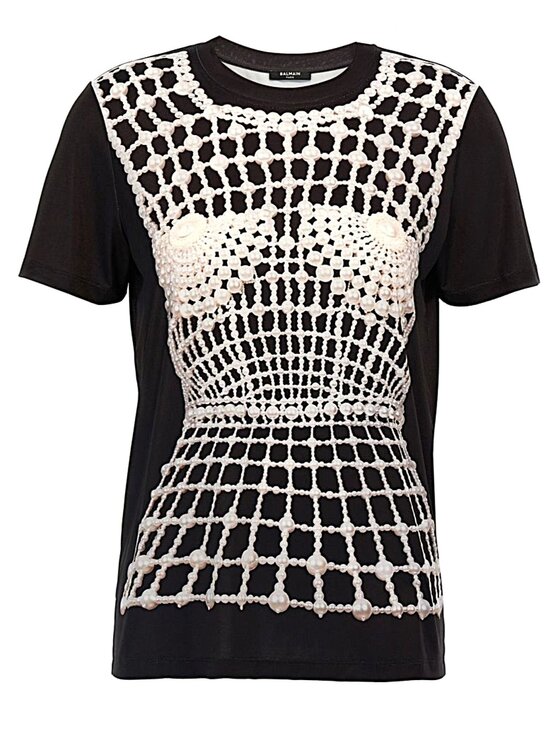 Balmain Balmain T-Shirt EF1EF000G Czarny Regular Fit