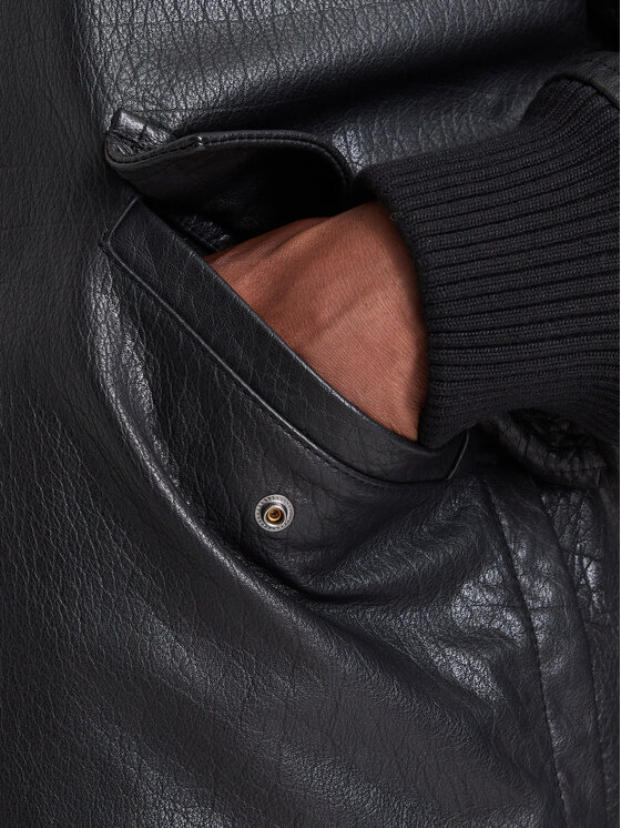 BOSS BOSS Lederjacke Jopeak 50566594 Schwarz Regular Fit