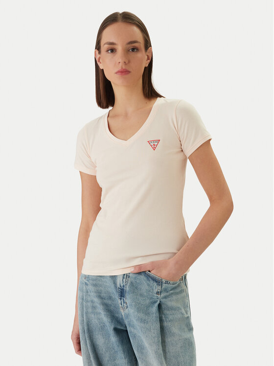 Guess Guess Marškinėliai W2YI45 J1314 Oranžinė Slim Fit