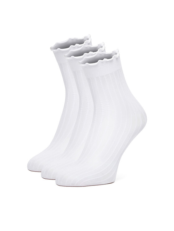 Nine West Șosete lungi CEO_AS_NW_01_Z_AW25 (3-PACK) Alb