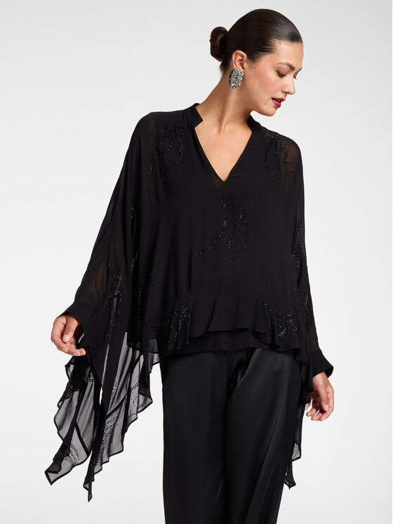 Elena Mirò Elena Mirò Bluzka 2014Z000065N033 Czarny Flare Fit