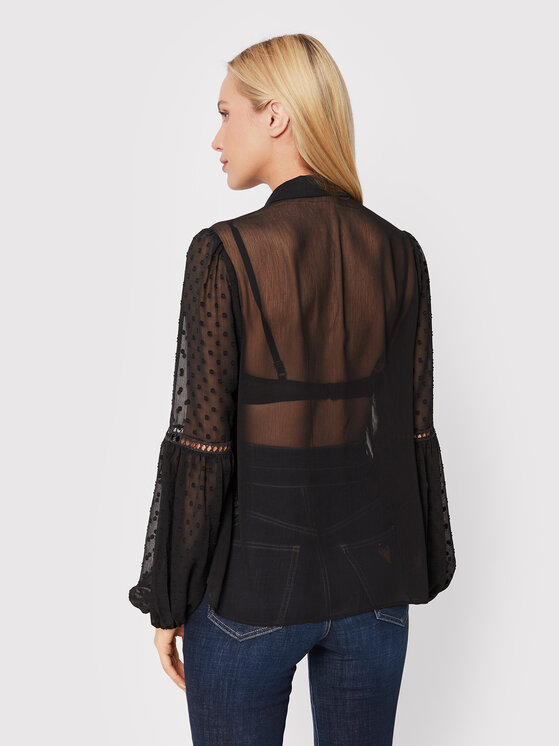 Guess Guess Majica W2YH53 WDW52 Crna Relaxed Fit