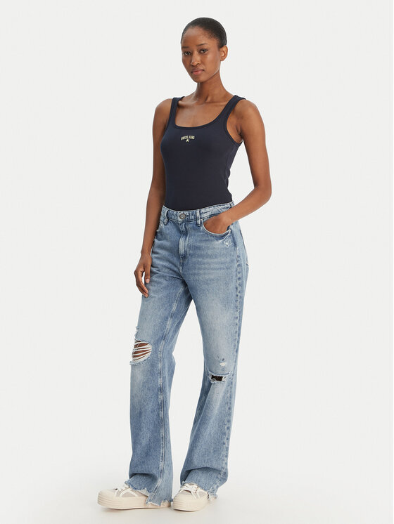 Guess Jeans Guess Jeans Top W6GPZ2 KA0H1 Tamnoplava Slim Fit