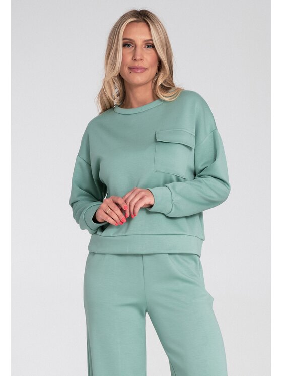 FIGL FIGL Mikina M1202 Zelená Regular Fit