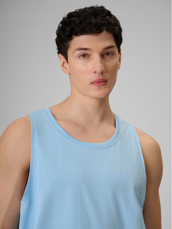 4F 4F Tank top BASIC 5 Niebieski jasny Regular Fit