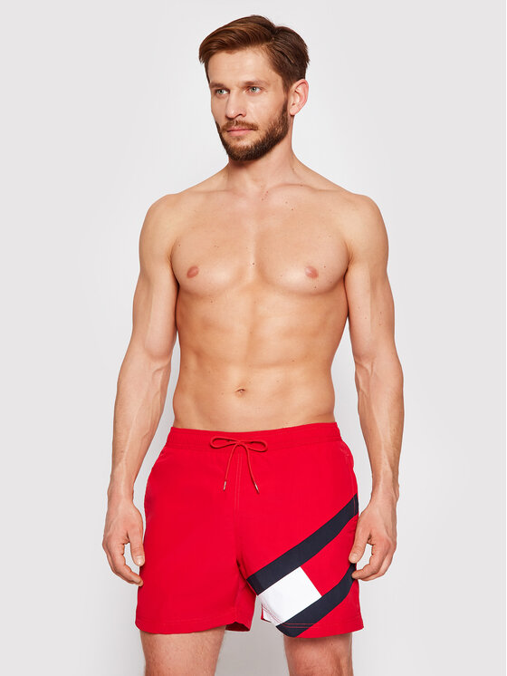 Tommy Hilfiger Tommy Hilfiger Plavecké šortky UM0UM02048 Červená Slim Fit