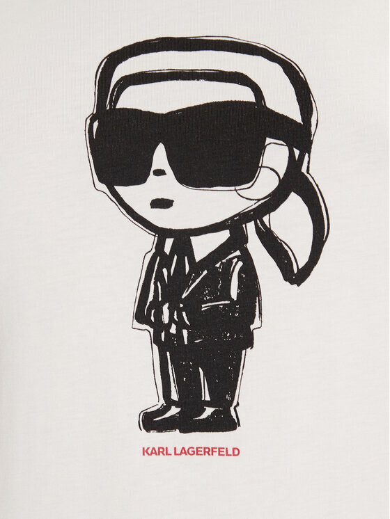 KARL LAGERFELD KARL LAGERFELD Tričko A1W17126 Écru Regular Fit