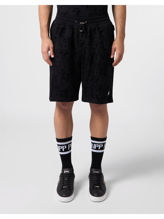 PHILIPP PLEIN PHILIPP PLEIN Sportovní kraťasy 31096 Černá Jogger Fit