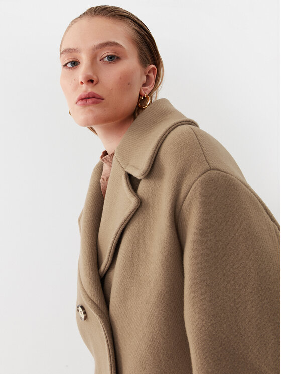 PINKO Pinko Palton de lână Effetto 101747 Y7DY Maro Regular Fit