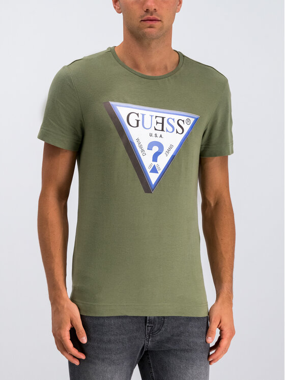 Guess Guess T-shirt M94I64 K7NY0 Verde Slim Fit