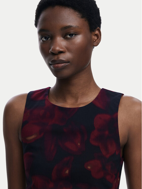 Desigual Desigual Koktejlové šaty Petofrunce 25WWVW20 Bordó Slim Fit