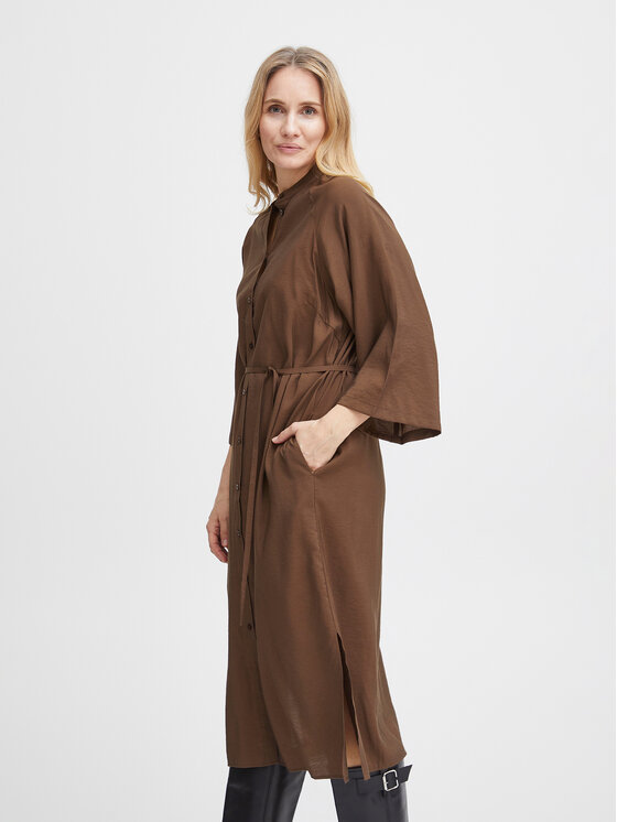 Fransa Fransa Marškinių tipo suknelė 20612435 Ruda Relaxed Fit