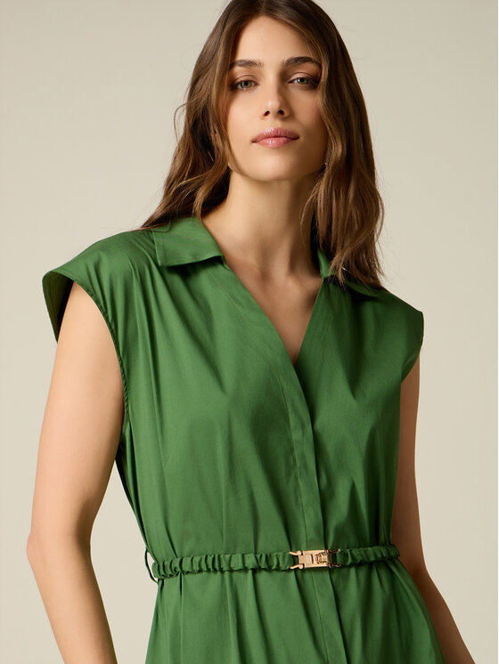 Oltre Oltre Vestito da giorno 7082R005123N005 Verde Flare Fit