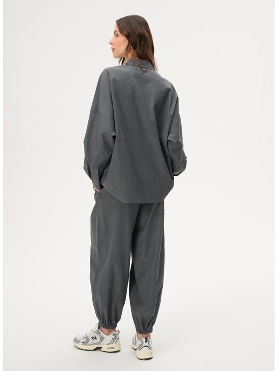 LEBRAND LEBRAND Koszula Meryl Szary ciemny Regular Fit