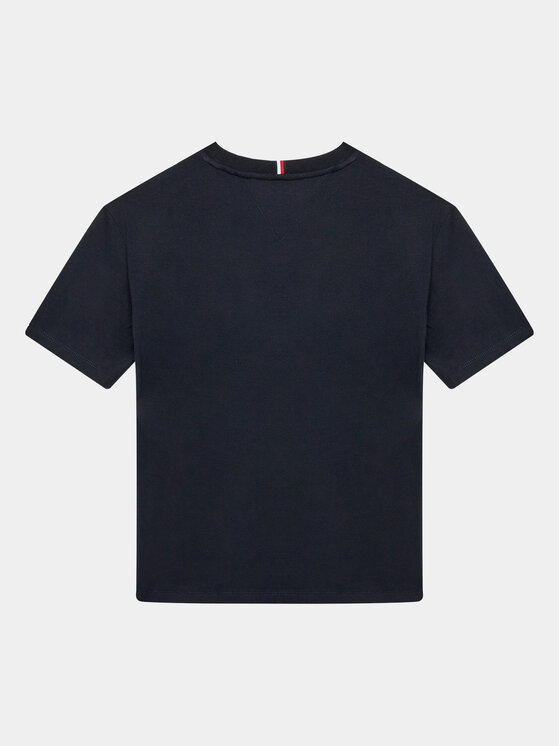 Tommy Hilfiger Tommy Hilfiger T-Shirt Crest Logo KB0KB08675 D Granatowy Regular Fit