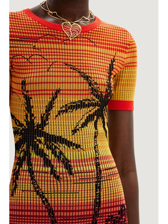 Desigual Desigual Sukienka dzianinowa BIPALMERI Kolorowy To Fit