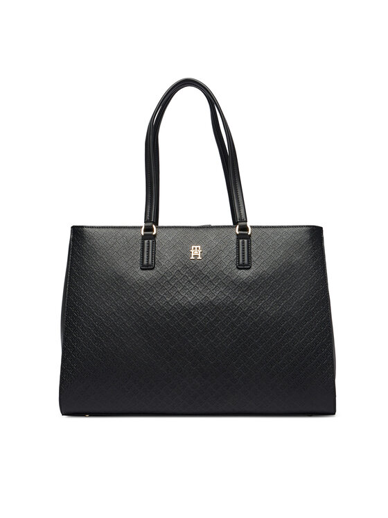 Tommy Hilfiger Tommy Hilfiger Geantă Th Daily Tote Mono AW0AW18417 Negru
