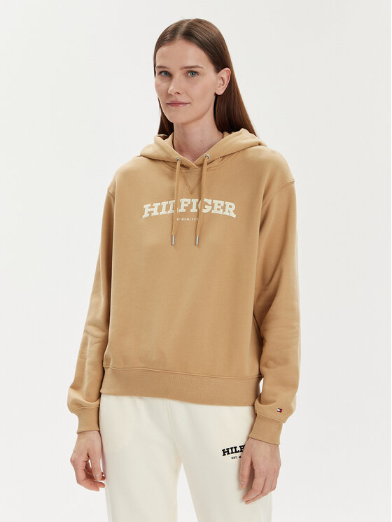 Tommy Hilfiger Tommy Hilfiger Bluză Monotype Flock WW0WW41236 Bej Relaxed Fit