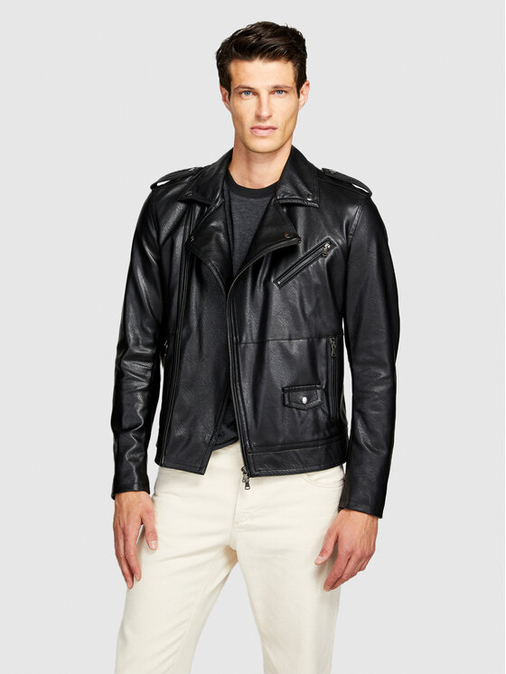 Sisley Sisley Яке от имитация на кожа 21DYSN02G Черен Regular Fit