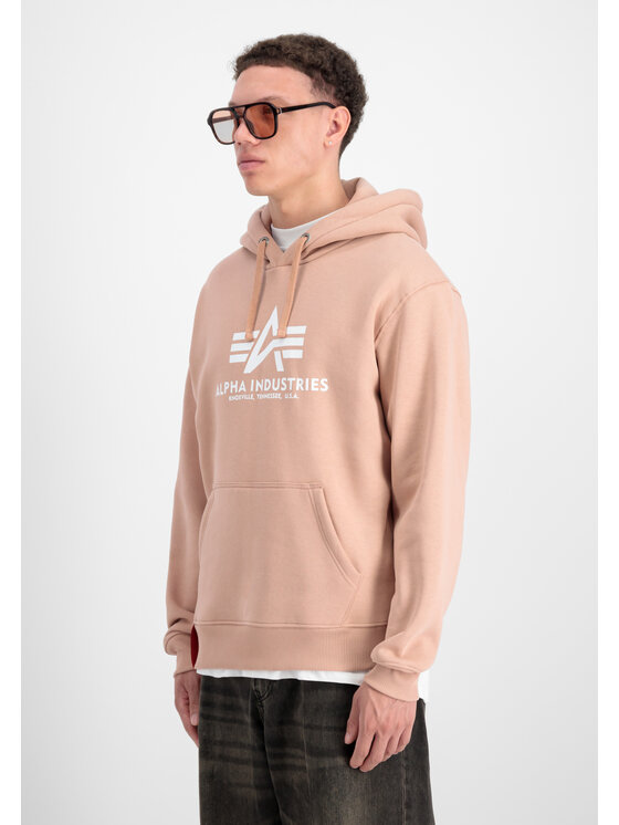 Alpha Industries Alpha Industries Bluza Basic Big Logo Hoodie Koralowy Regular Fit