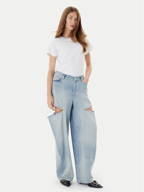 PINKO PINKO T-Shirt Basico 100373 A2RE Biały Regular Fit