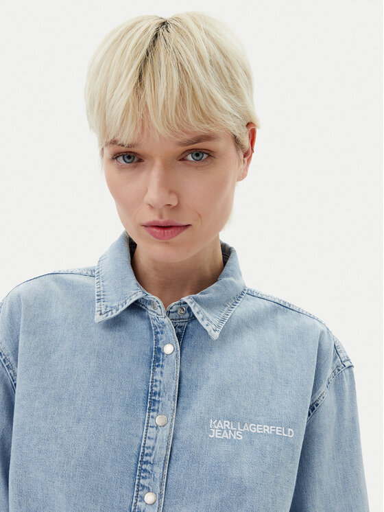 Karl Lagerfeld Jeans Karl Lagerfeld Jeans džínová košile A2W11021 Modrá Regular Fit