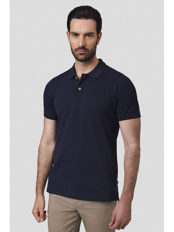 Lancerto Lancerto Polo Cassian PO073125000004 Granatowy Regular Fit
