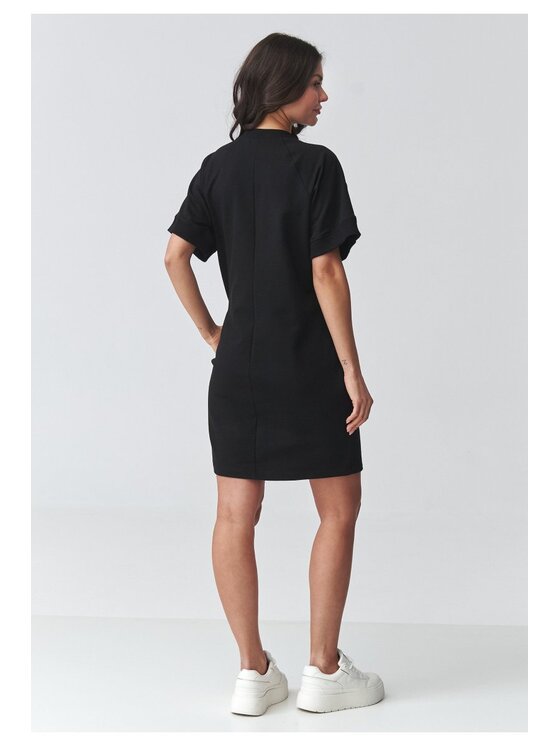 Makadamia Makadamia Sukienka codzienna M920 Czarny Loose Fit