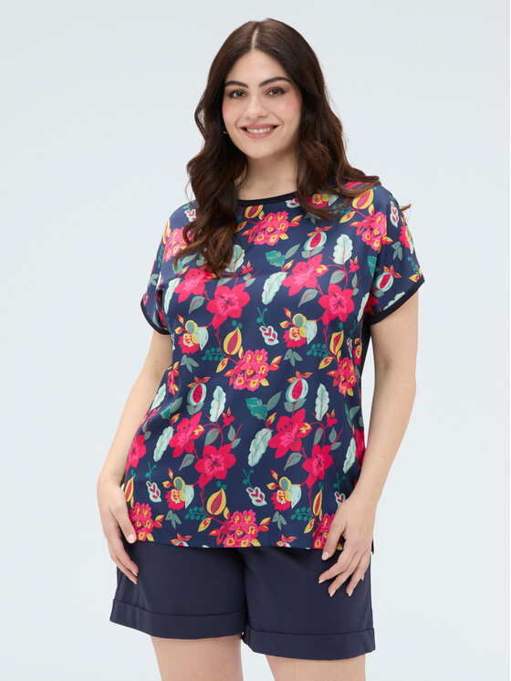 Fiorella Rubino Fiorella Rubino T-Shirt M256L008536N0Z4 Niebieski Regular Fit