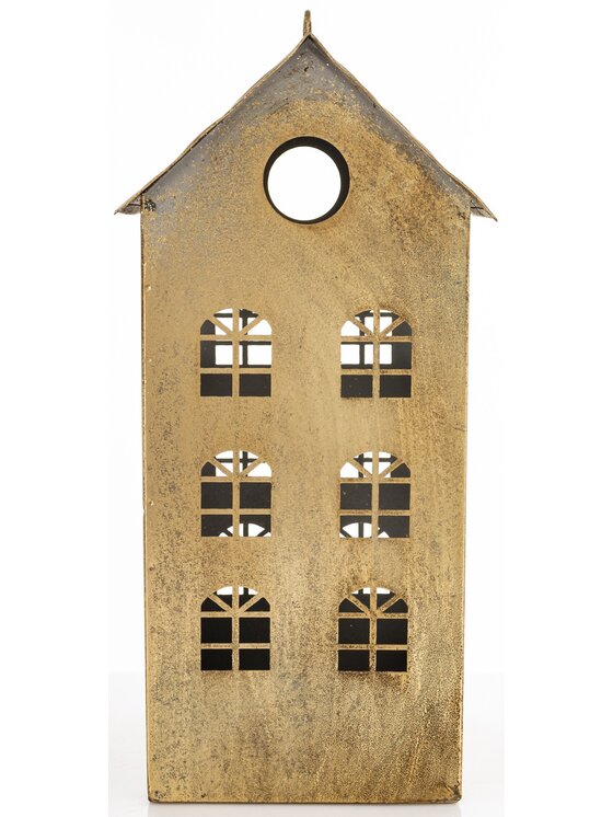 MIAhome MIAhome Lampion metalowy domek 33x18x15 cm KEKERE Złoty