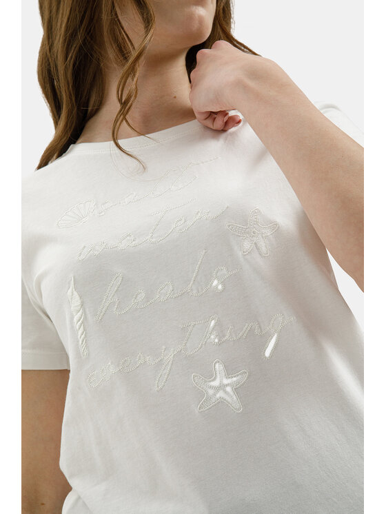 Cross Jeans Cross Jeans T-Shirt 56257-008 Biały
