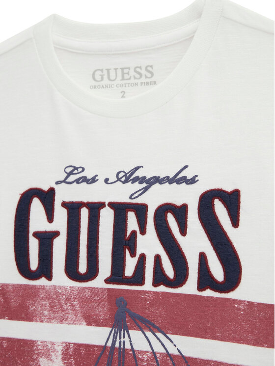 Guess Guess Tričko N6RI15 K6XN1 Biela Regular Fit
