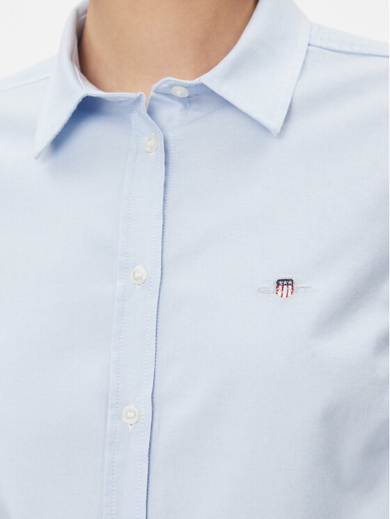 Gant Gant Koszula Slim Stretch Oxford 4300141 Błękitny Slim Fit