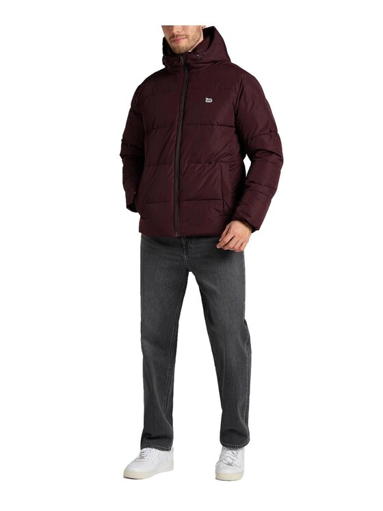 Lee Lee Kurtka zimowa PUFFER JACKET Czerwony Regular Fit