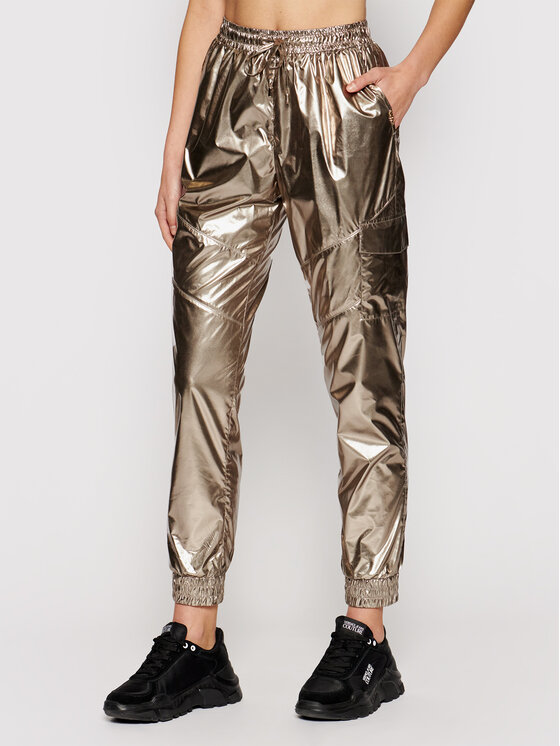 Liu Jo Sport Liu Jo Sport Pantaloni din material TA1098 T4864 Auriu Relaxed Fit