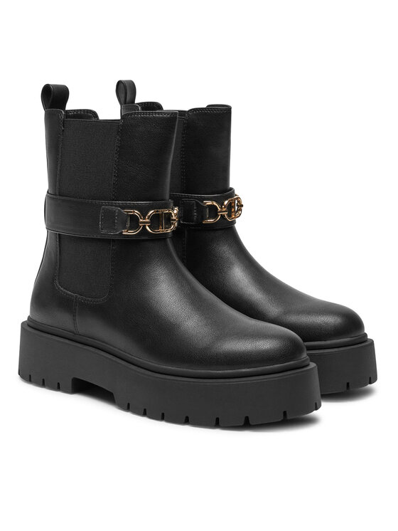 TWINSET TWINSET Kotníková obuv s elastickým prvkem 242TCP064 Černá